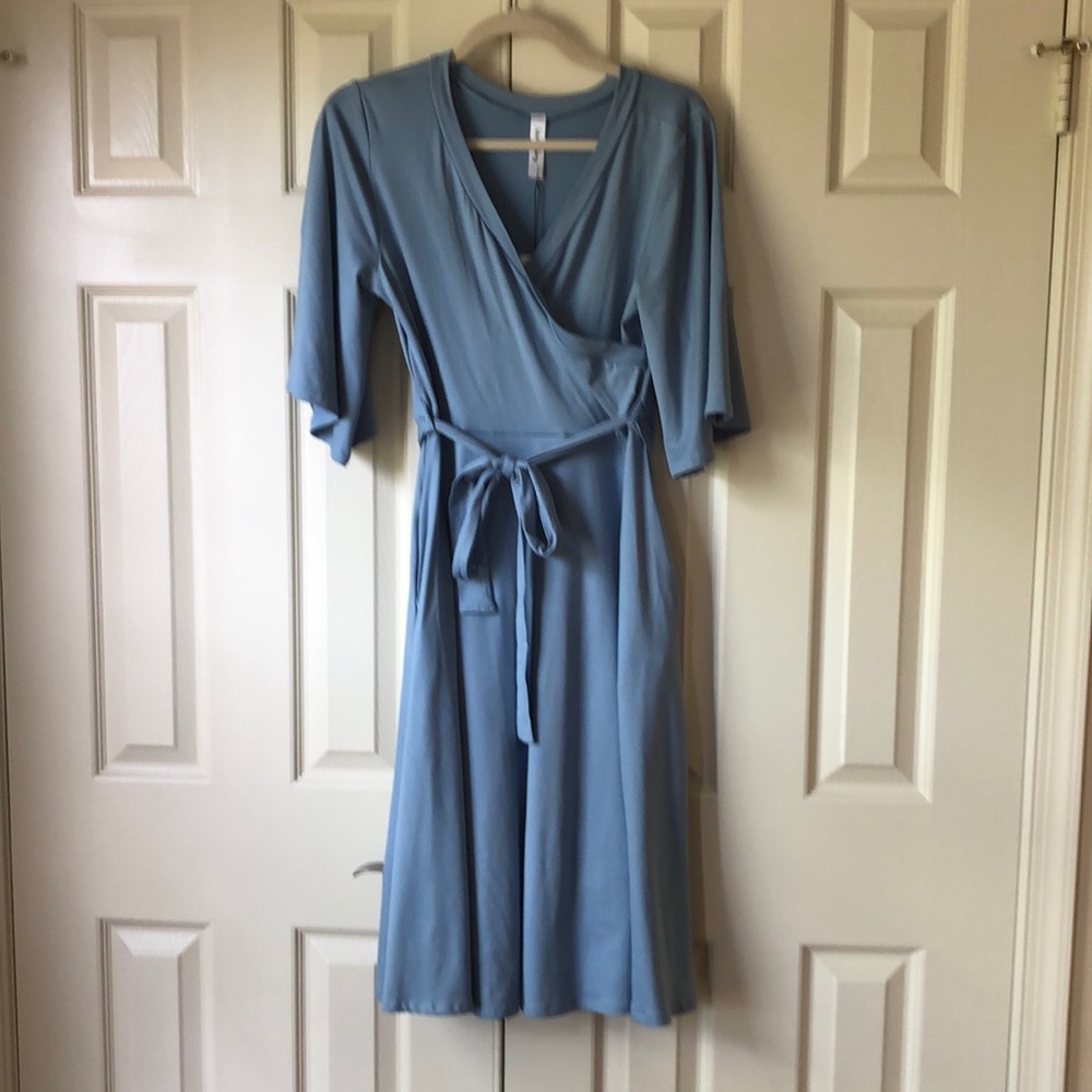 Juliet Solid Faux Wrap Dress